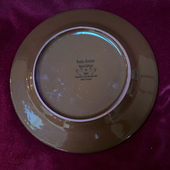 Vintage “Rustic Rooster” 8” diameter Plate by Nancy Calhoun. Made in Portugal - Picture 5 of 8